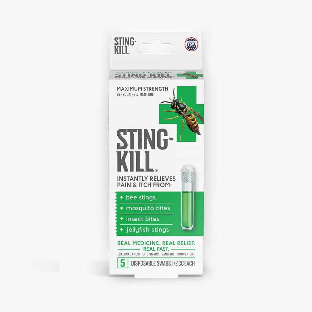 Sting-Kill First Aid Anesthetic Swabs, Instant Pain + Itch Relief, 5 Ea